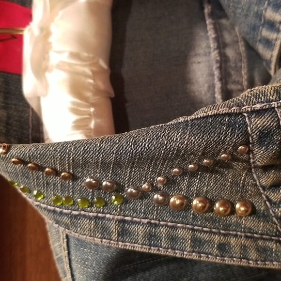 V Christina Jean Jacket with Rhinestones & Metal Work, Size S - Picture 2 of 9